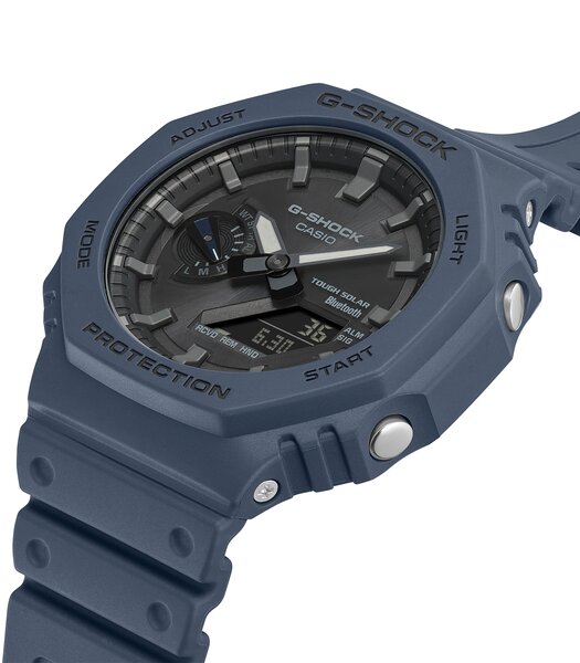 Montre CASIO G-SHOCK Homme GA-B2100-2AER Analogue-Digital Cadran MINERAL Bleu Bracelet Résine Bleu Boucle ardillon Etanchéité 20BAR
