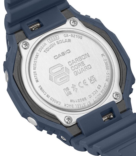 Montre CASIO G-SHOCK Homme GA-B2100-2AER Analogue-Digital Cadran MINERAL Bleu Bracelet Résine Bleu Boucle ardillon Etanchéité 20BAR