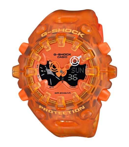 Montre CASIO G-SHOCK Homme GA-V01SKE-4AER Digital + analogique Cadran Minéral Orange Bracelet Plastique Orange Clip / clasp Etanchéité 20 ATM