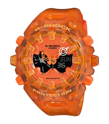Montre CASIO G-SHOCK Homme GA-V01SKE-4AER Digital + analogique Cadran Minéral Orange Bracelet Plastique Orange Clip / clasp Etanchéité 20 ATM