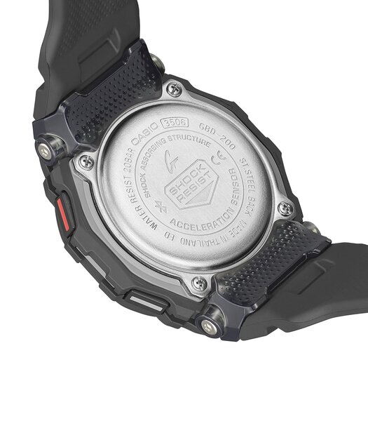 Montre CASIO G-SHOCK Homme GBD-200-1ER Digital Cadran MINERAL Noir Bracelet Résine Noir Boucle ardillon Etanchéité 20BAR