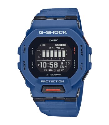Montre CASIO G-SHOCK Homme GBD-200-2ER Digital Cadran MINERAL Noir Bracelet Résine Bleu Boucle ardillon Etanchéité 20BAR
