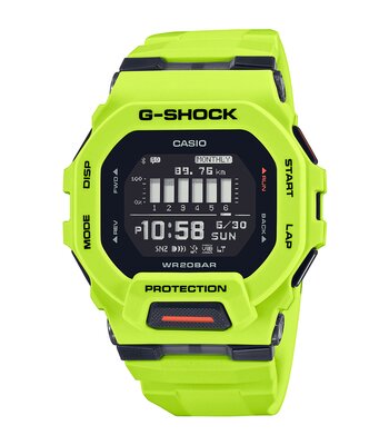 Montre CASIO G-SHOCK Homme GBD-200-9ER Digital Cadran MINERAL Noir Bracelet Résine Jaune Boucle ardillon Etanchéité 20BAR