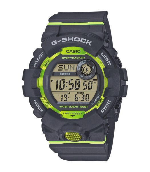Montre CASIO G-SHOCK Homme GBD-800-8ER Digital Cadran MINERAL Vert Bracelet RESINE Noir Boucle ardillon Etanchéité 20BAR