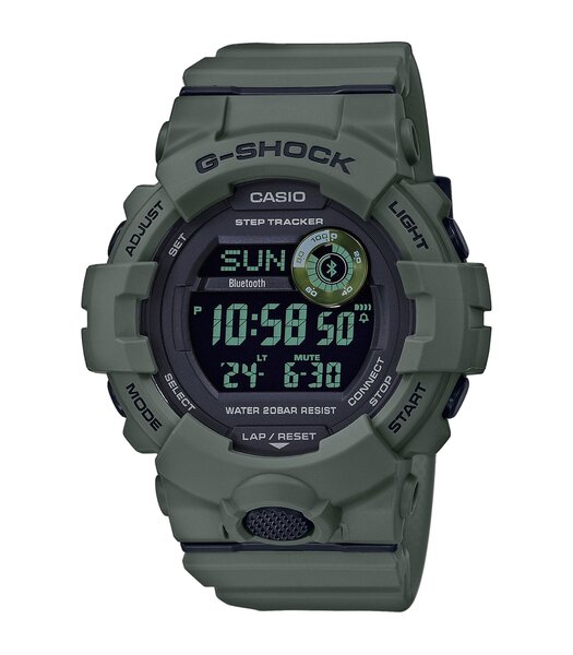 Montre CASIO G-SHOCK Homme GBD-800UC-3ER Digital Cadran MINERAL Noir Bracelet RESINE Vert Boucle ardillon Etanchéité 20BAR
