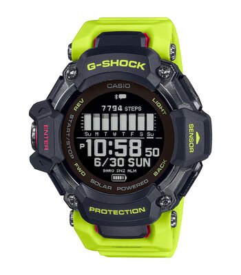 Montre CASIO G-SHOCK Homme GBD-H2000-1A9ER Digital Cadran MINERAL Noir Bracelet Résine Jaune Boucle ardillon Etanchéité 20BAR