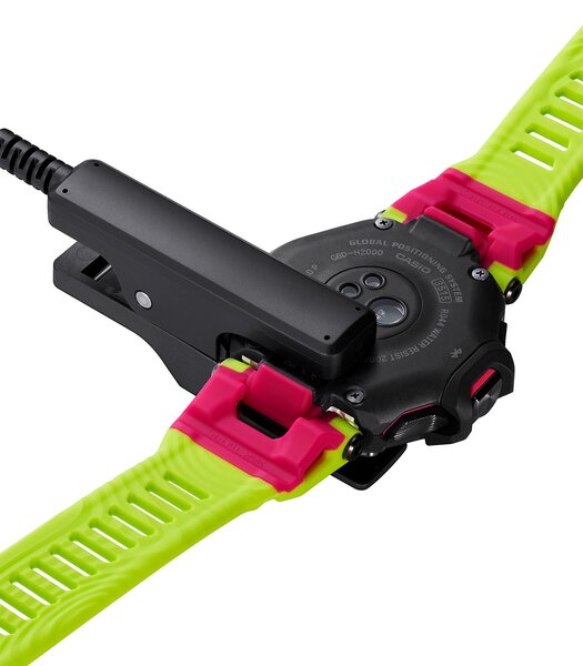 Horloge CASIO G-SHOCK Heren GBD-H2000-1A9ER Digitaal Behuizing MINERAAL Zwart Bracelette Hars Geel Boucle ardillon Etanchéiteiten 20BAR