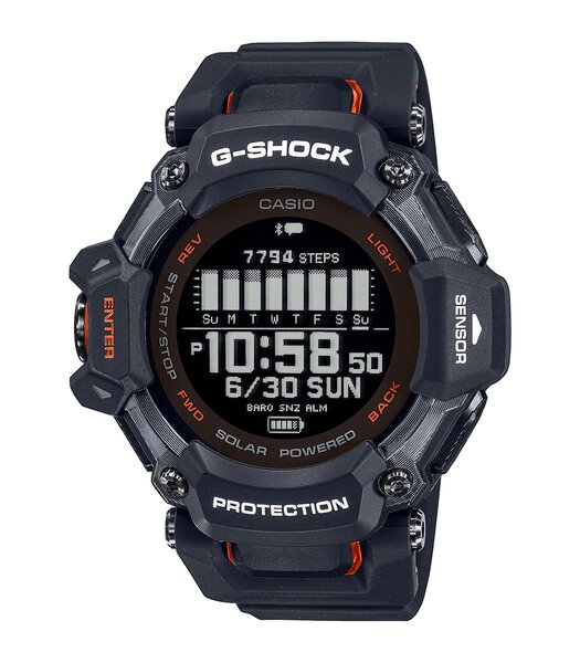 Horloge CASIO G-SHOCK Heren GBD-H2000-1AER Digitaal Behuizing MINERAAL Zwart Bracelette Hars Zwart Boucle ardillon Etanchéiteiten 20BAR