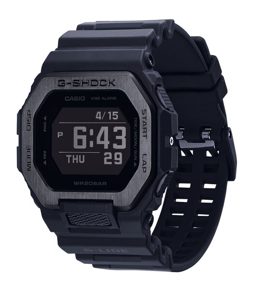 Montre CASIO G-SHOCK Homme GBX-100NS-1ER Digital Cadran Minéral Gris Bracelet Résine Noir Boucle ardillon Etanchéité 20 BAR