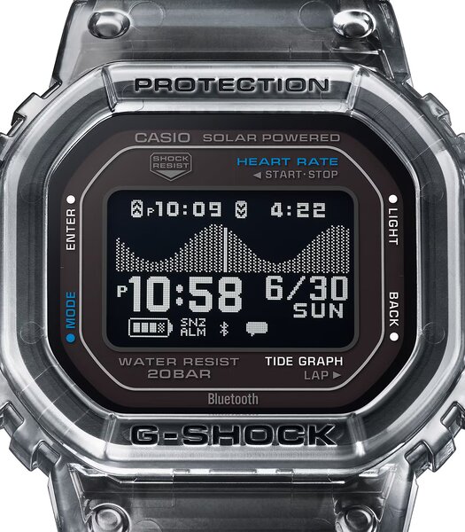 Montre CASIO G-SHOCK Homme GBX-H5600-1ER Digital Cadran Acrylique Noir Bracelet Résine recyclé Noir Etanchéité 20 ATM