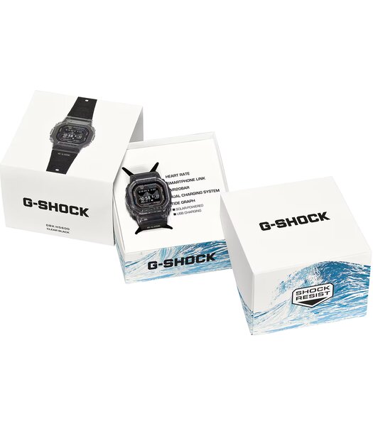 Montre CASIO G-SHOCK Homme GBX-H5600-1ER Digital Cadran Acrylique Noir Bracelet Résine recyclé Noir Etanchéité 20 ATM