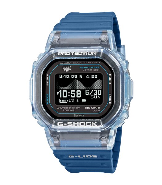 Montre CASIO G-SHOCK Homme GBX-H5600-2ER Digital Cadran Acrylique Noir Bracelet Résine recyclé Bleu Etanchéité 20 ATM