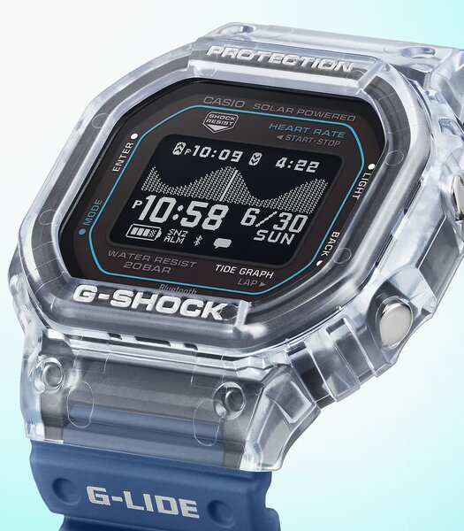 Montre CASIO G-SHOCK Homme GBX-H5600-2ER Digital Cadran Acrylique Noir Bracelet Résine recyclé Bleu Etanchéité 20 ATM