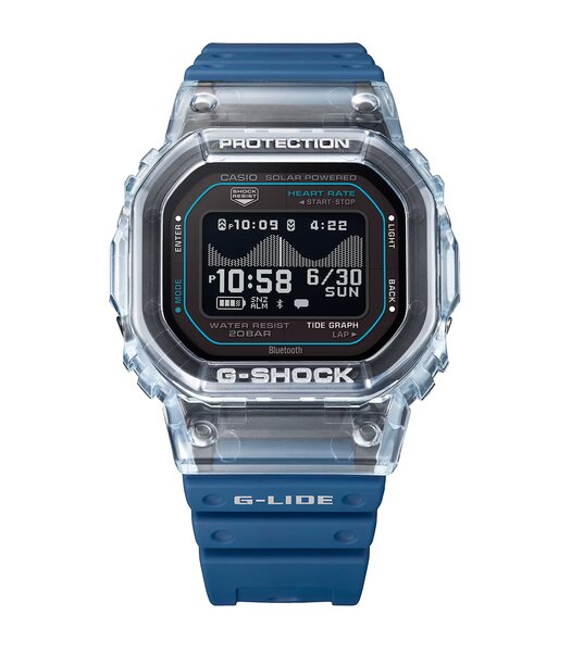 Montre CASIO G-SHOCK Homme GBX-H5600-2ER Digital Cadran Acrylique Noir Bracelet Résine recyclé Bleu Etanchéité 20 ATM