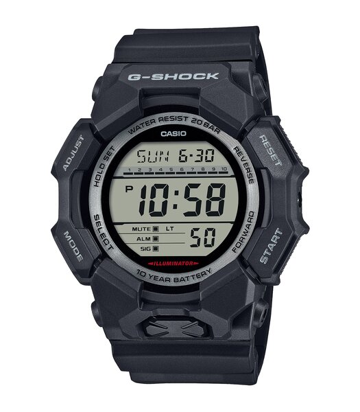 Montre CASIO G-SHOCK Homme GD-010-1ER Digital Cadran MINERAL Gris Bracelet Résine Noir Etanchéité 20BAR