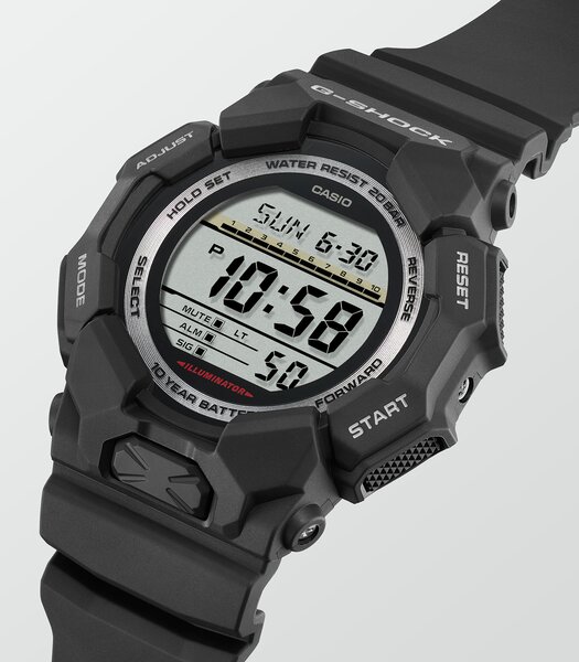 Montre CASIO G-SHOCK Homme GD-010-1ER Digital Cadran MINERAL Gris Bracelet Résine Noir Etanchéité 20BAR