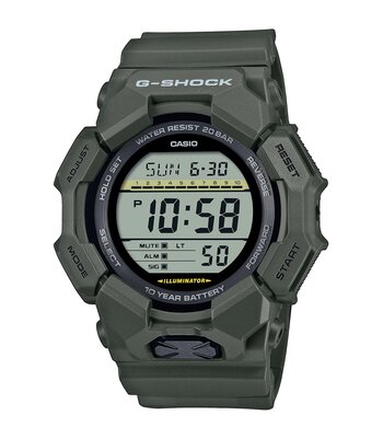 Montre CASIO G-SHOCK Homme GD-010-3ER Digital Cadran MINERAL Noir Bracelet Résine Vert Etanchéité 20BAR