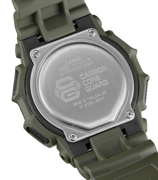 Montre CASIO G-SHOCK Homme GD-010-3ER Digital Cadran MINERAL Noir Bracelet Résine Vert Etanchéité 20BAR