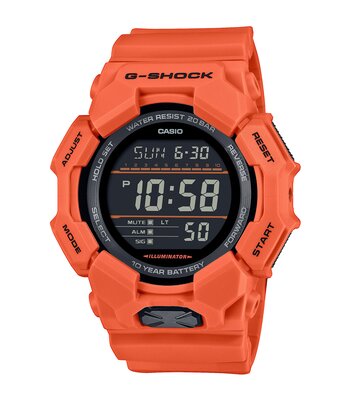 Montre CASIO G-SHOCK Homme GD-010-4ER Digital Cadran MINERAL Noir Bracelet Résine Orange Etanchéité 20BAR