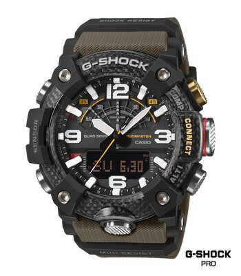 Montre CASIO G-SHOCK Homme GG-B100X-1A3ER Analogue-Digital Cadran MINERAL Noir Bracelet Résine Vert Etanchéité 20BAR