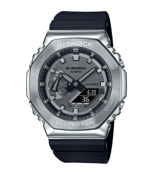 Montre CASIO G-SHOCK Homme GM-2100-1AER Analogue-Digital Cadran MINERAL Noir Bracelet Résine Noir Boucle ardillon Etanchéité 20BAR