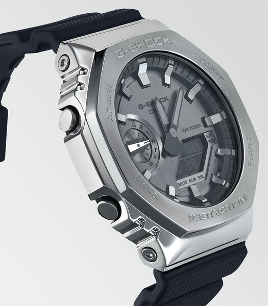 Montre CASIO G-SHOCK Homme GM-2100-1AER Analogue-Digital Cadran MINERAL Noir Bracelet Résine Noir Boucle ardillon Etanchéité 20BAR