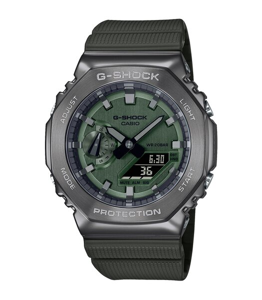 Montre CASIO G-SHOCK Homme GM-2100B-3AER Analogue-Digital Cadran MINERAL Vert Bracelet Résine Vert Boucle ardillon Etanchéité 20BAR