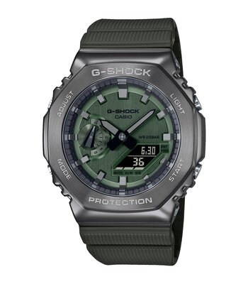 Montre CASIO G-SHOCK Homme GM-2100B-3AER Analogue-Digital Cadran MINERAL Vert Bracelet Résine Vert Boucle ardillon Etanchéité 20BAR