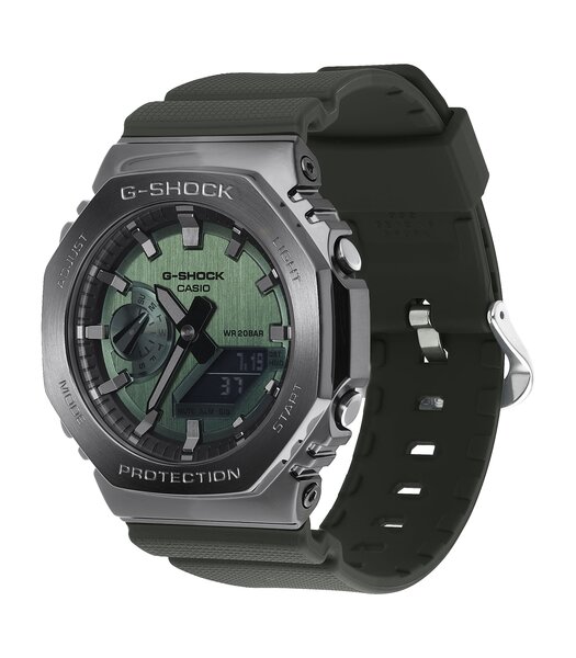 Montre CASIO G-SHOCK Homme GM-2100B-3AER Analogue-Digital Cadran MINERAL Vert Bracelet Résine Vert Boucle ardillon Etanchéité 20BAR