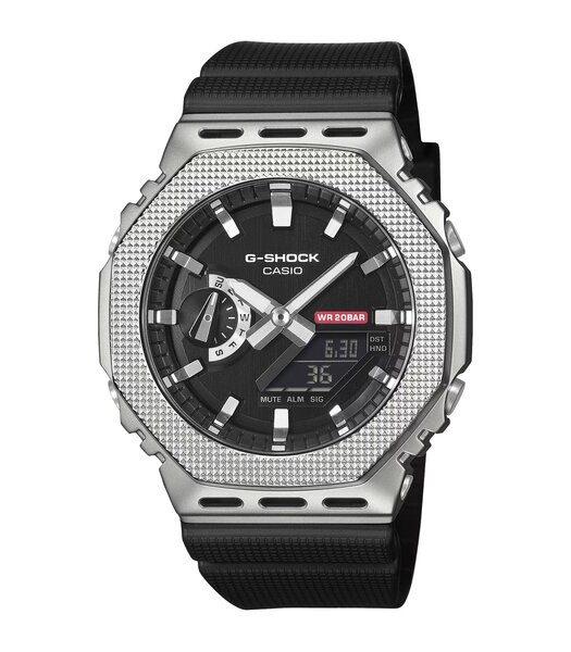 Montre CASIO G-SHOCK Homme GM-2100M-1AER Digital + analogique Cadran Minéral Gris Bracelet Résine Noir Boucle ardillon Etanchéité 20 BAR