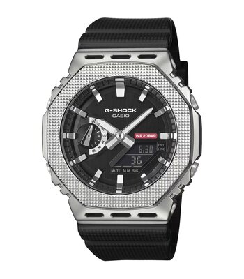 Montre CASIO G-SHOCK Homme GM-2100M-1AER Digital + analogique Cadran Minéral Gris Bracelet Résine Noir Boucle ardillon Etanchéité 20 BAR