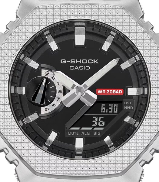 Montre CASIO G-SHOCK Homme GM-2100M-1AER Digital + analogique Cadran Minéral Gris Bracelet Résine Noir Boucle ardillon Etanchéité 20 BAR