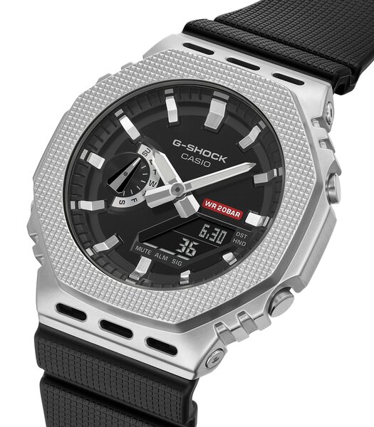 Montre CASIO G-SHOCK Homme GM-2100M-1AER Digital + analogique Cadran Minéral Gris Bracelet Résine Noir Boucle ardillon Etanchéité 20 BAR