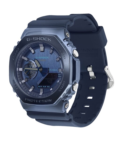 Montre CASIO G-SHOCK Homme GM-2100N-2AER Digital + analogique Cadran Minéral Bleu Bracelet Résine Bleu Boucle ardillon Etanchéité 20 BAR