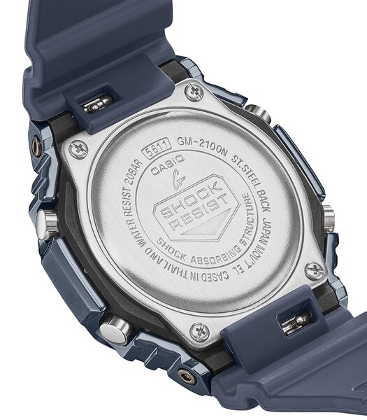 Montre CASIO G-SHOCK Homme GM-2100N-2AER Digital + analogique Cadran Minéral Bleu Bracelet Résine Bleu Boucle ardillon Etanchéité 20 BAR