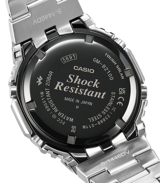 Montre CASIO G-SHOCK Homme GM-B2100AD-2AER Analogue-Digital Cadran MINERAL Bleu Bracelet Acier inoxydable Argenté Etanchéité 20BAR