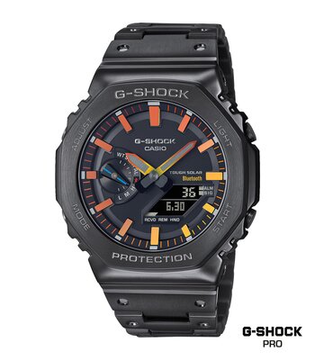 Montre CASIO G-SHOCK Homme GM-B2100BPC-1AER Analogue-Digital Cadran MINERAL Multicolore Bracelet Acier inoxydable Noir Boucle déployante Etanchéité 20