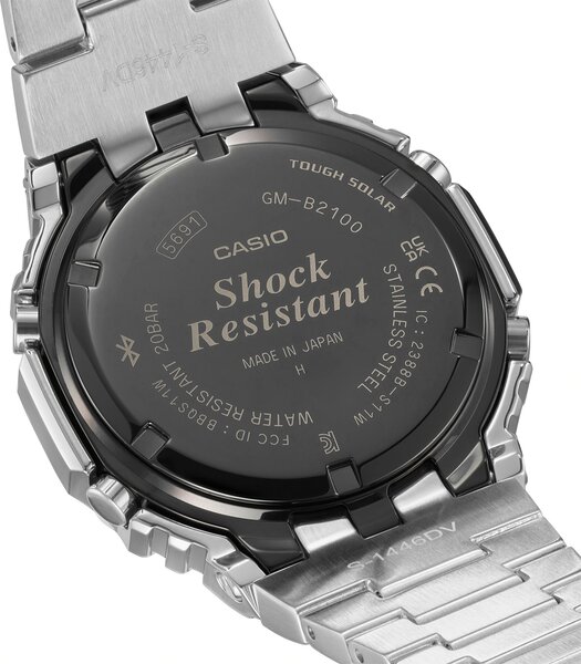 Montre CASIO G-SHOCK Homme GM-B2100D-1AER Analogue Cadran MINERAL Noir Bracelet Acier inoxydable Argenté Boucle déployante Etanchéité 20BAR