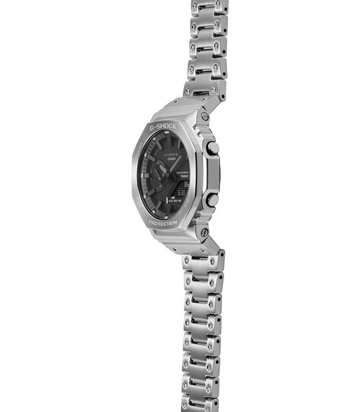 Montre CASIO G-SHOCK Homme GM-B2100D-1AER Analogue Cadran MINERAL Noir Bracelet Acier inoxydable Argenté Boucle déployante Etanchéité 20BAR