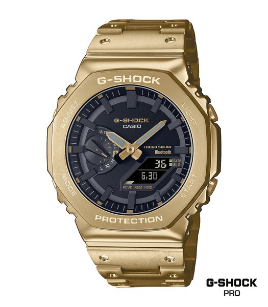Montre CASIO G-SHOCK Homme GM-B2100GD-9AER Analogue Cadran MINERAL Or Bracelet Acier inoxydable Or Boucle déployante Etanchéité 20BAR