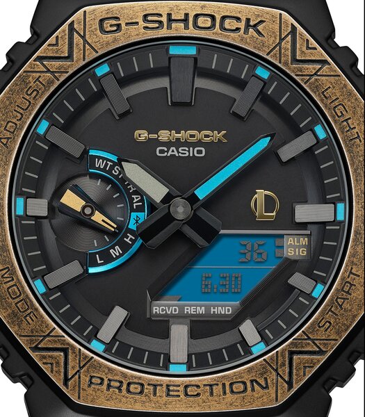 Montre CASIO G-SHOCK Homme GM-B2100LL-1AER Analogue-Digital Cadran MINERAL Noir Bracelet Acier inoxydable Noir Boucle déployante Etanchéité 20BAR