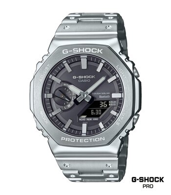 Montre CASIO G-SHOCK Homme GM-B2100SD-1AER Analogue-Digital Cadran MINERAL Noir Bracelet Acier inoxydable Argenté Etanchéité 20BAR