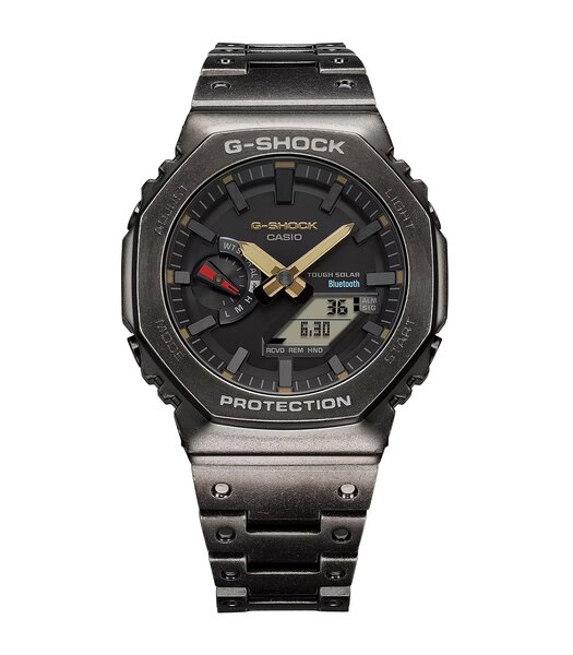 Montre CASIO G-SHOCK Homme GM-B2100VF-1ADR Analogue-Digital Cadran MINERAL Or Bracelet Acier inoxydable Noir Boucle déployante Etanchéité 20BAR