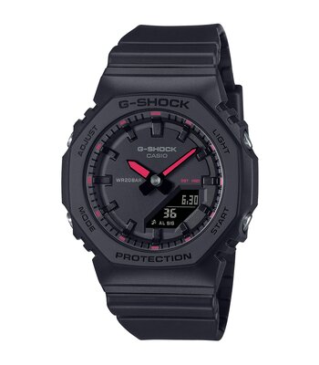 Montre CASIO G-SHOCK Femme GMA-P2100SA-1A1ER Analogue-Digital Cadran MINERAL Violet Bracelet Résine Noir Etanchéité 20BAR
