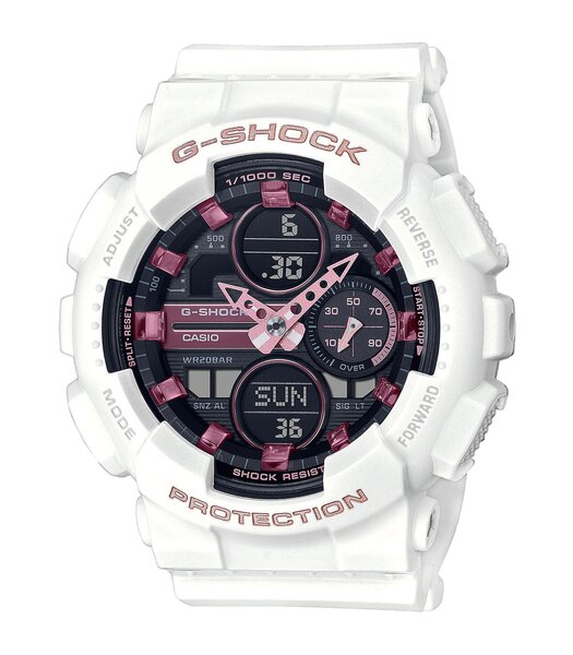 Montre CASIO G-SHOCK Femme GMA-S140M-7AER Digital + analogique Cadran Minéral Gris Bracelet Résine Blanc Boucle ardillon Etanchéité 20 BAR