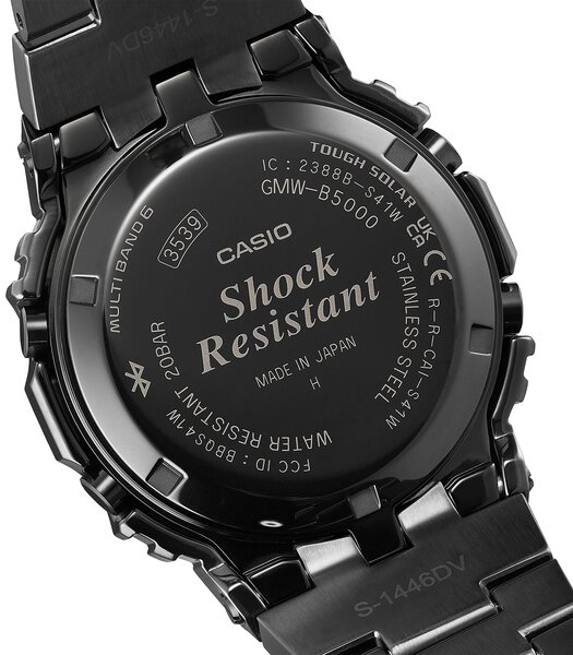 Montre CASIO G-SHOCK Homme GMW-B5000BPC-1ER Analogique Cadran Saphir Noir Bracelet Acier inoxydable Acier Boucle déployante Etanchéité 10 BAR