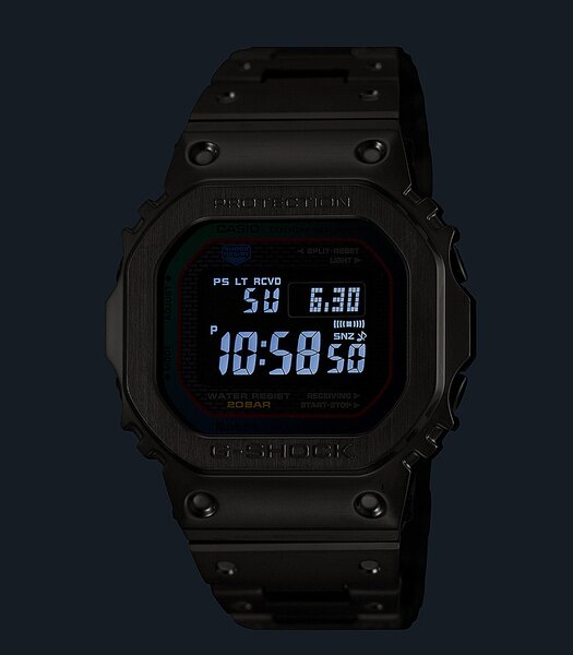Montre CASIO G-SHOCK Homme GMW-B5000BPC-1ER Analogique Cadran Saphir Noir Bracelet Acier inoxydable Acier Boucle déployante Etanchéité 10 BAR