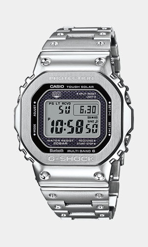 Montre CASIO G-SHOCK Homme GMW-B5000D-1ER Digital Cadran Minéral Noir Bracelet Acier inoxydable Noir Boucle déployante Etanchéité 20 BAR