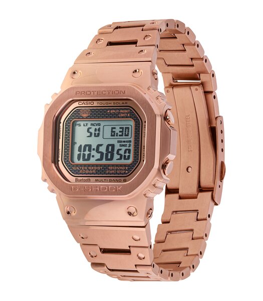 Montre CASIO G-SHOCK Homme GMW-B5000GD-4ER Digital Cadran MINERAL Noir Bracelet Acier inoxydable Or rose BOUCLE DEPLOYANTE Etanchéité 20BAR