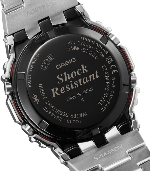 Montre CASIO G-SHOCK Homme GMW-B5000PC-1ER Digital Cadran MINERAL Multicolore Bracelet Acier inoxydable Noir Boucle déployante Etanchéité 20BAR